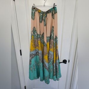 Multicolor Bohemian Mix Nouveu Maxi Skirt size M.
